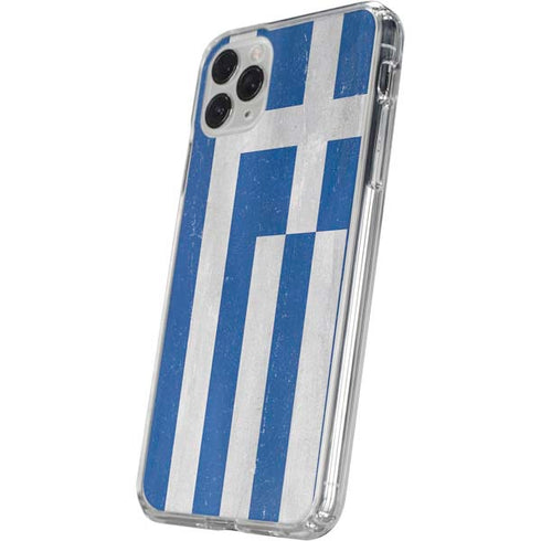 Greece Flag Distressed iPhone 11 Pro Clear Case